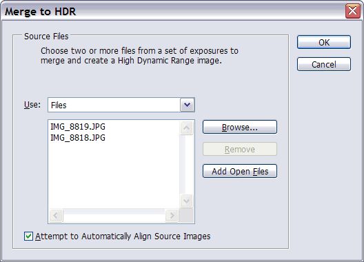Merge to HDR - объединить в HDR